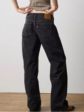 Levis 502 Vintage 90s Straight Low Rise Black Jeans, Size 29 w